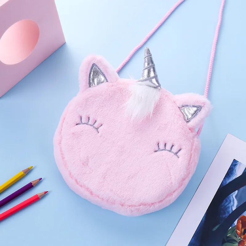 Fashion Children Girls Shoulder Bag Cute Coin Wallet Unicorn Animals Messenger Bag Women's Keys Coin Purse Princess Mini Handbag