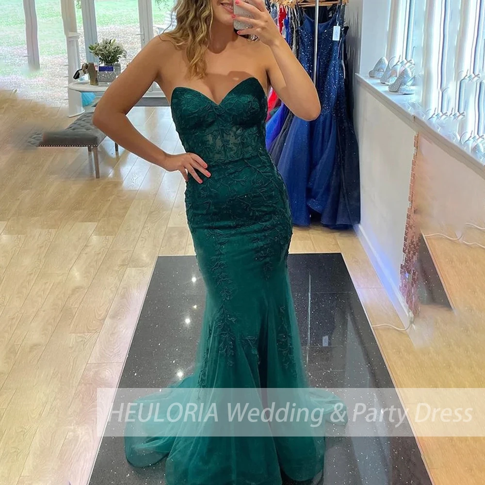 

Элегантные вечерние платья с юбкой-годе без бретелек, кружевные женские платья для выпускного вечера, женское свадебное платье