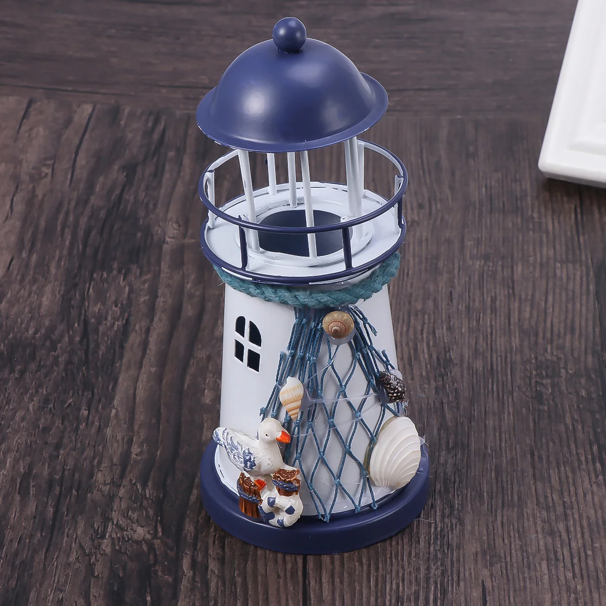 

Lighthouse Decor Led Mediterranean Light Lamp Nautical Solar Beach Tower Garden Beacon Rotating Figurine Ornament Sea Coastal