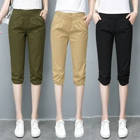 streetwear summer 2022 womens pants korean fashion high waist harem pants capris for women short trousers woman clothes