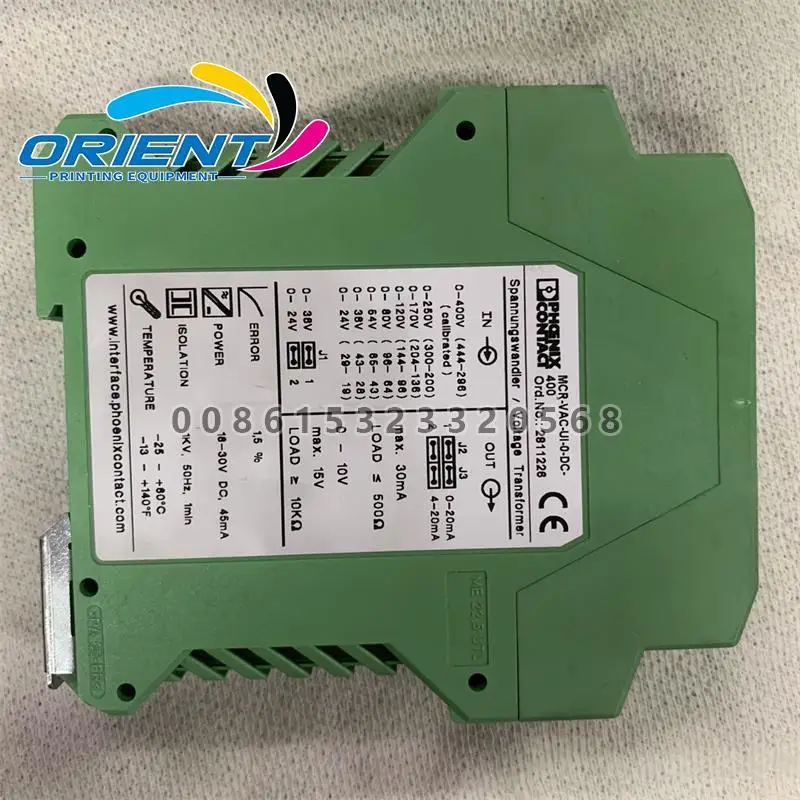 

1Pc MCR-VAC-UI-0-DC-400 Voltage Measuring Transducer For Komori MCRVACUI0DC400 2811103 Terminal Block Interface Module