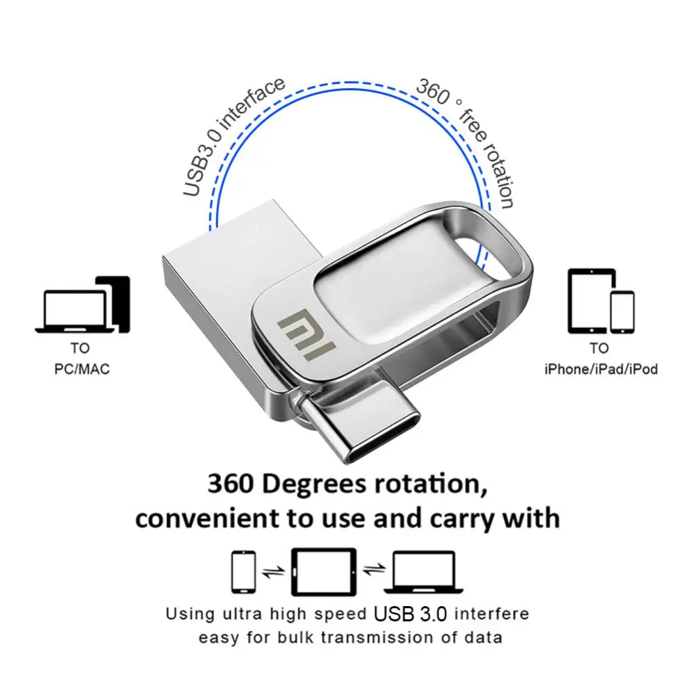 USB-флеш-накопитель Xiaomi USB 3 0 в металлическом корпусе