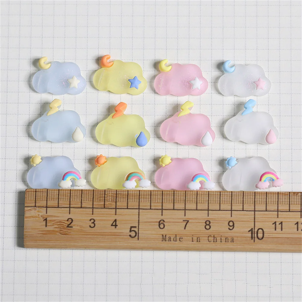 WFFNNKC 20 шт. Кавайные звезды, солнце, луна, радуга, облака, смола дополнительные серьги украшения для изготовления ювелирных изделий DIY ремесла телефонный чехол головной убор декор на.