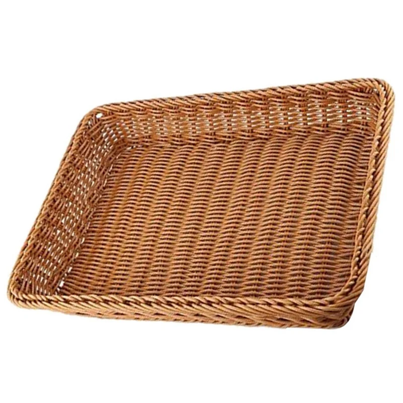 

3X плетеная корзина для хранения, корзина для хлеба, магазин хлеба, выставочная корзина для супермаркета, коричневая