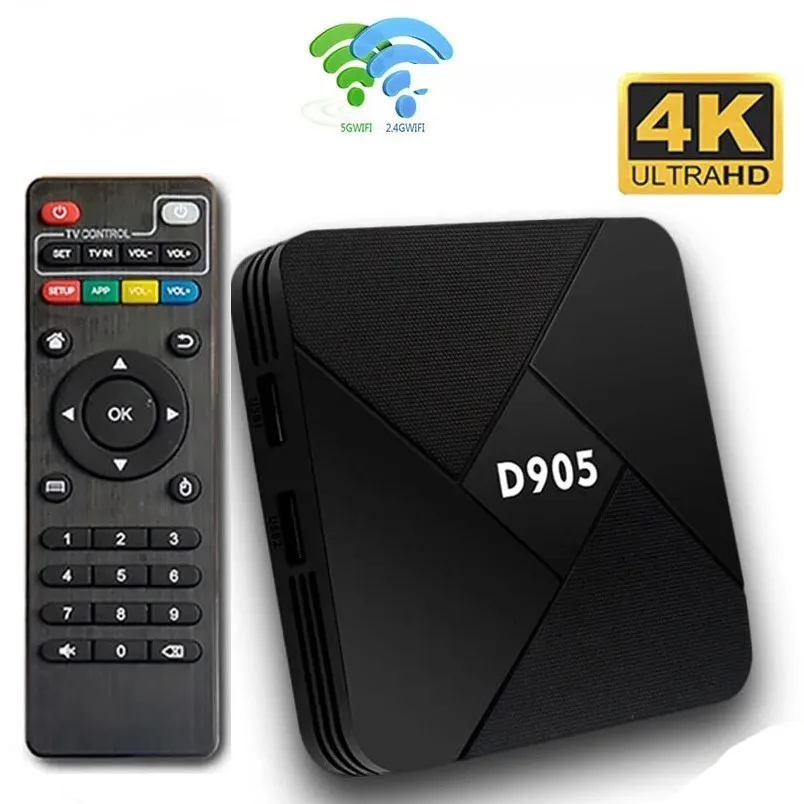 

NEW D905 Smart TV Box Android 10.0 8GB 128GB Wifi 2.4G 4K Amlogic S905 /Youtube Android TV BOX Set Top Box Media Player Dropship