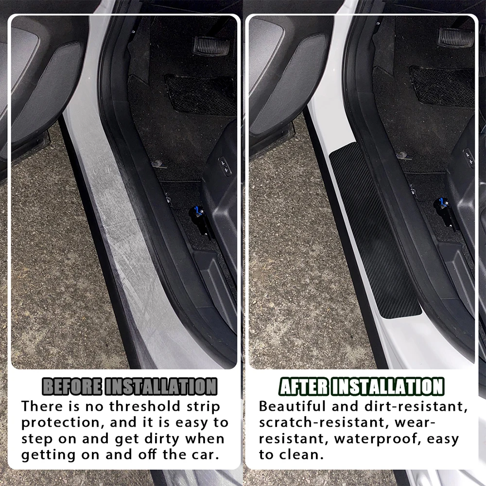 4pcs Car Door Threshold Sill Sticker Protector For Hyundai Tucson NX4 IX35 H7 2022 2021 2020 2019 2018 2009 Styling Accessories - купить по