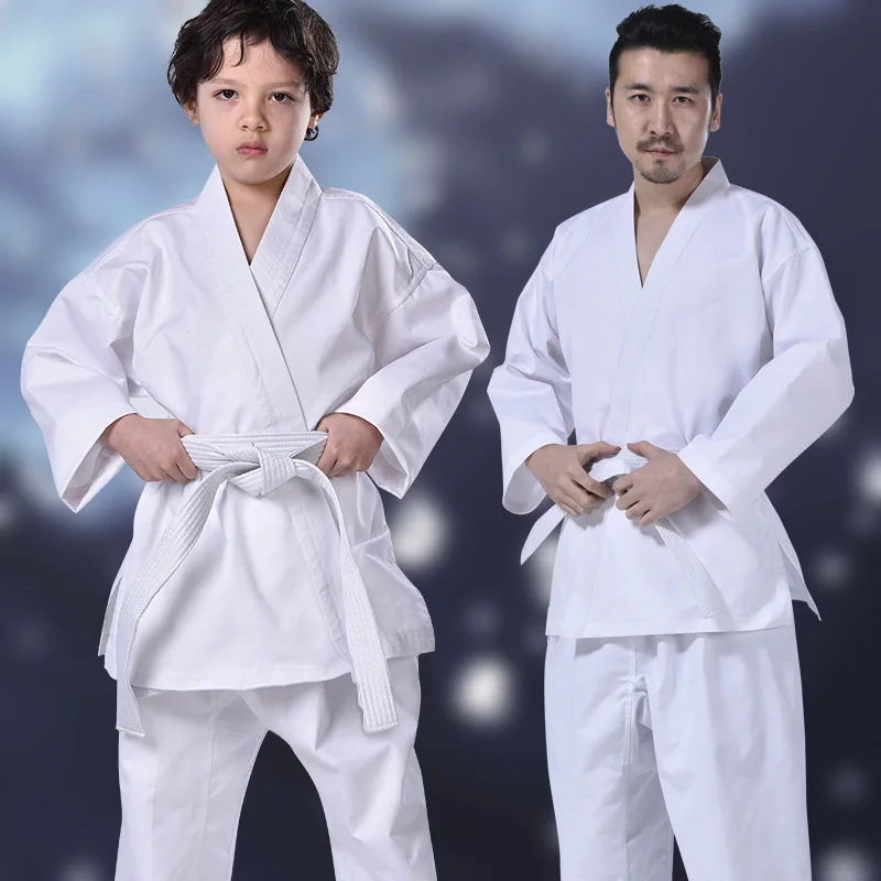 Boys Girls Professional White Karate Uniform Adult Kids Children Taekwondo Suit Men Kung Fu Competiton Clothing dobok kimono