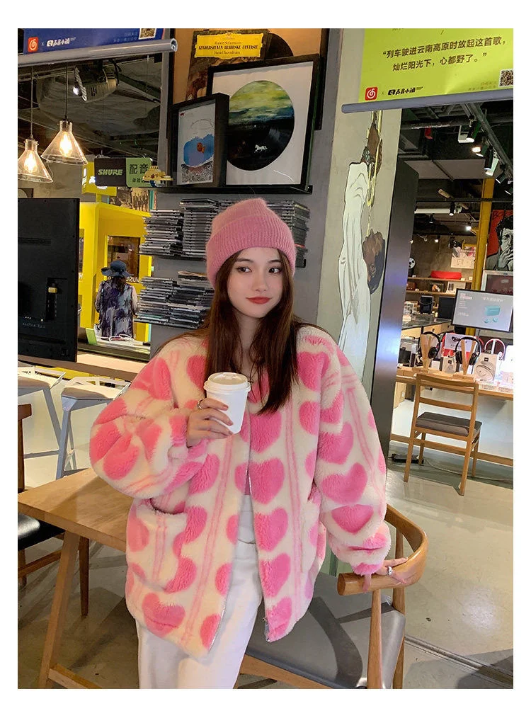 Зимние японские пальто корейская мода кавайные из овечьей шерсти Женская куртка