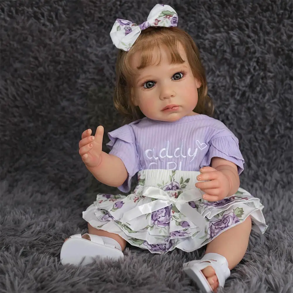 

55cm Hand-painted Full Body Silicone Rebirth Visible Skin Gift Children's Newbirth Realistic M4o4