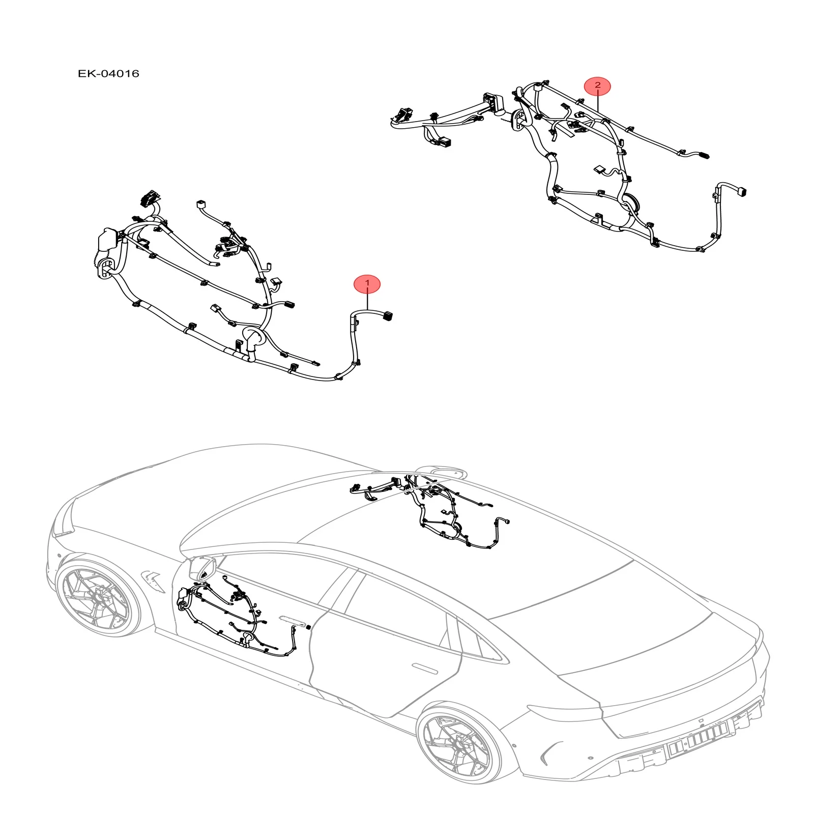 Для BYD SEAL жгут задней двери EKED- 4002300 A 4002400 Левый и правый
