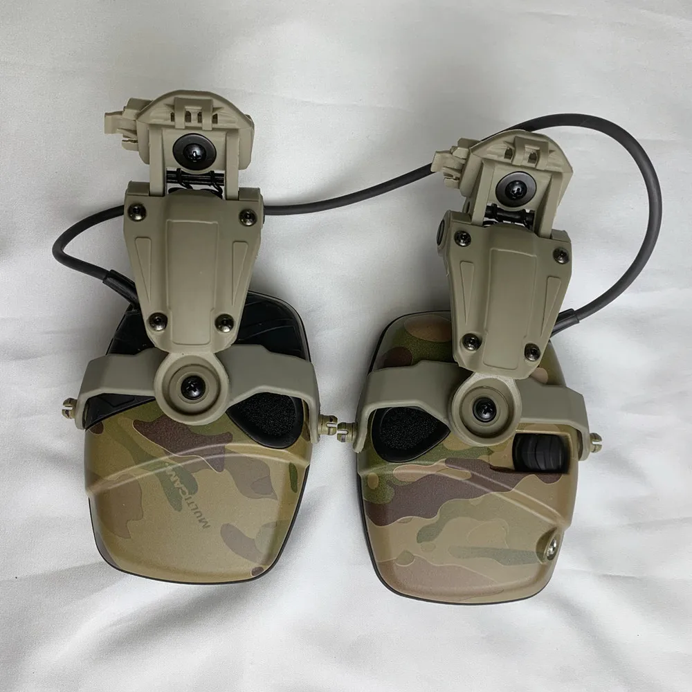 Tactical Helmet ARC Rail Adapter with Electronic Noise Canceling Shooting Sport Headset Airsoft Hunting Shooting Gel Ear Pads