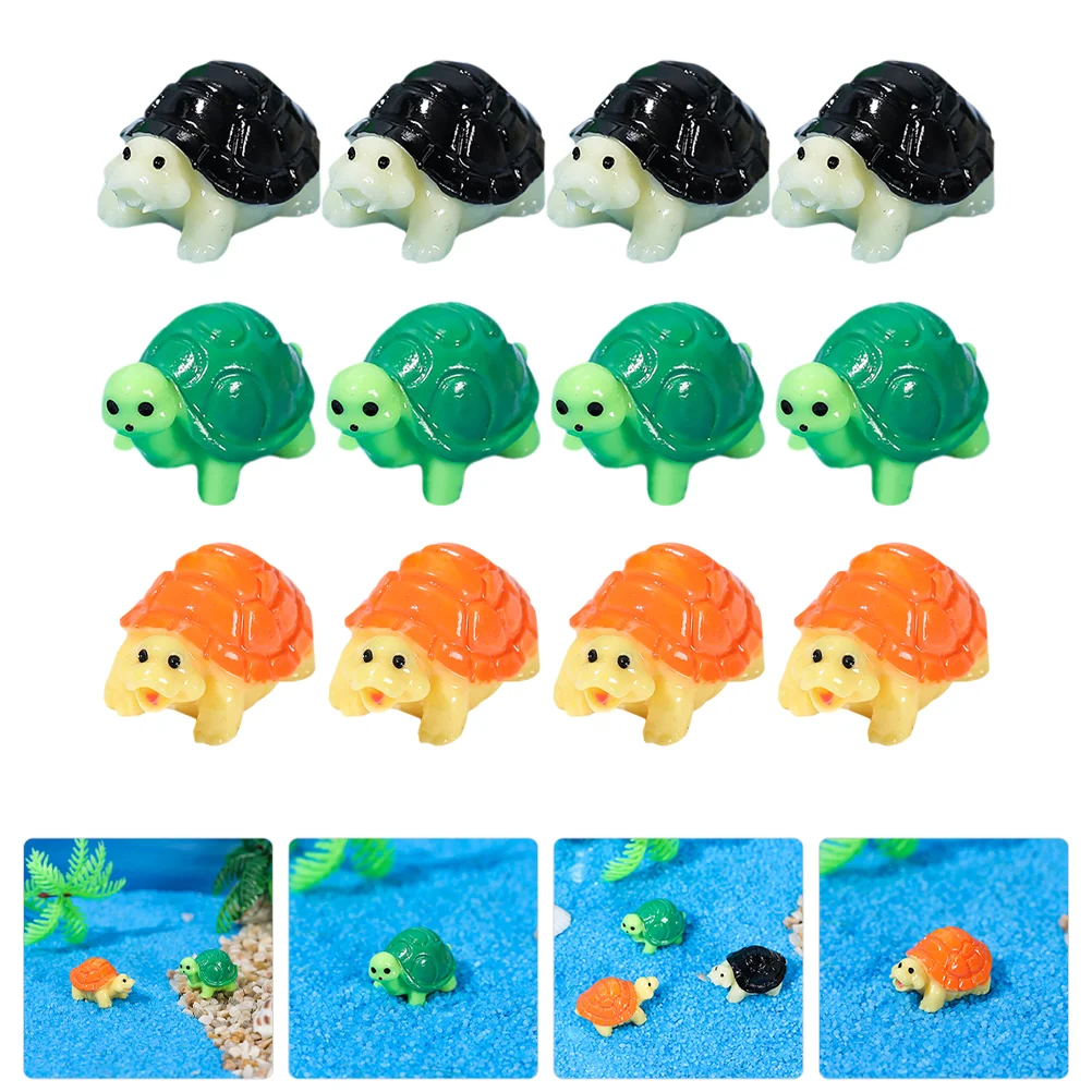 

12 Pcs Turtle Toy Miniature Figurine Small Ornament Animal Decor Craft Model Kit Decoration