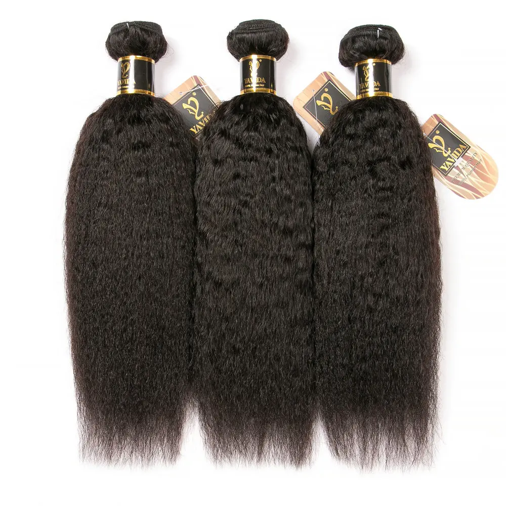 

Yaki Straight Hair Bundles 100 Brazilian Hair Human Hair Bundles For Women Natural Color No Sheds No Tangle 1/3/4 Bundles/Pack