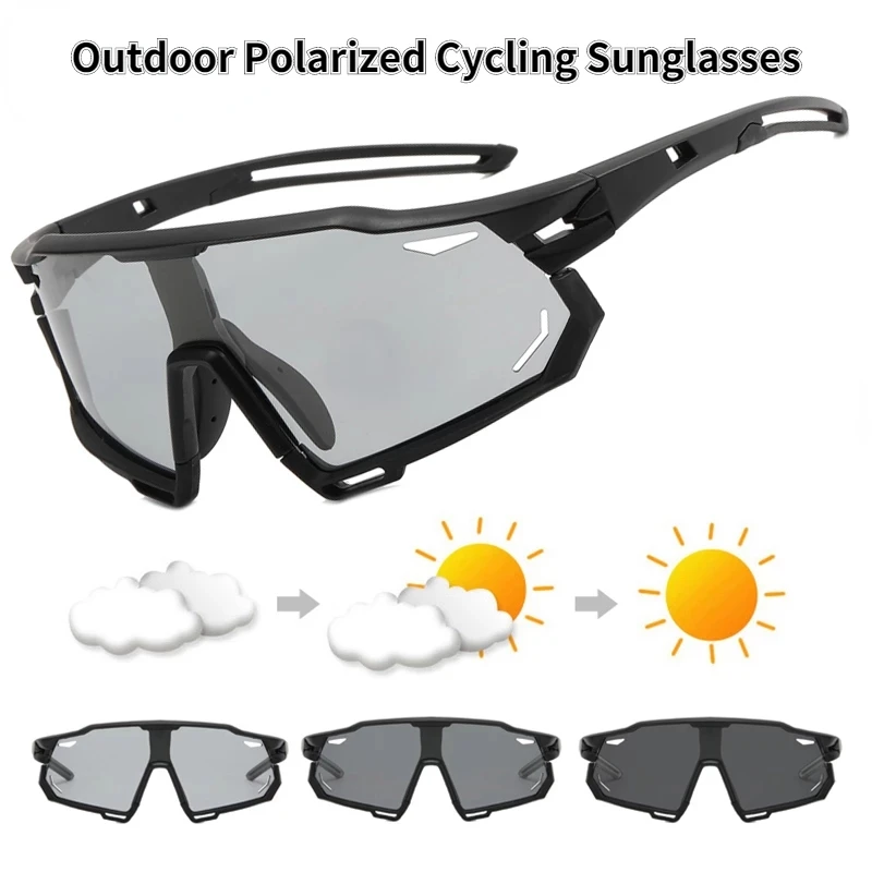 

New Polarized Sports Glasses Outdoor Cycling Sunglasses Men and Women Photochromic UV400 Eyewear Bicycle Road Goggles