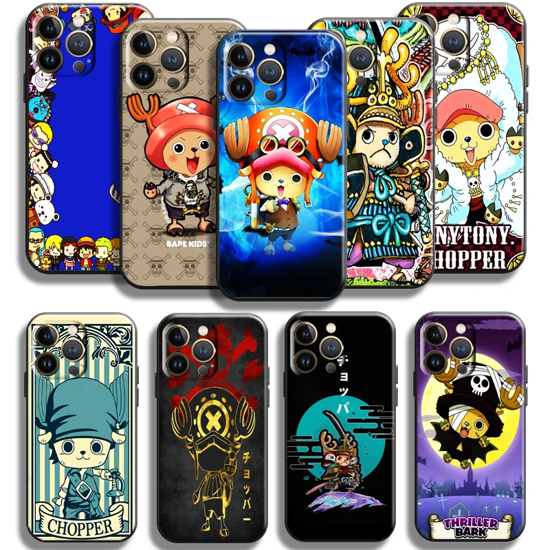 

ONE PIECE Tony Tony Chopper For Apple iPhone 13 12 11 Pro Max Mini X XR XS Max SE 5 5s 6 6S 7 8 Plus Phone Case Black