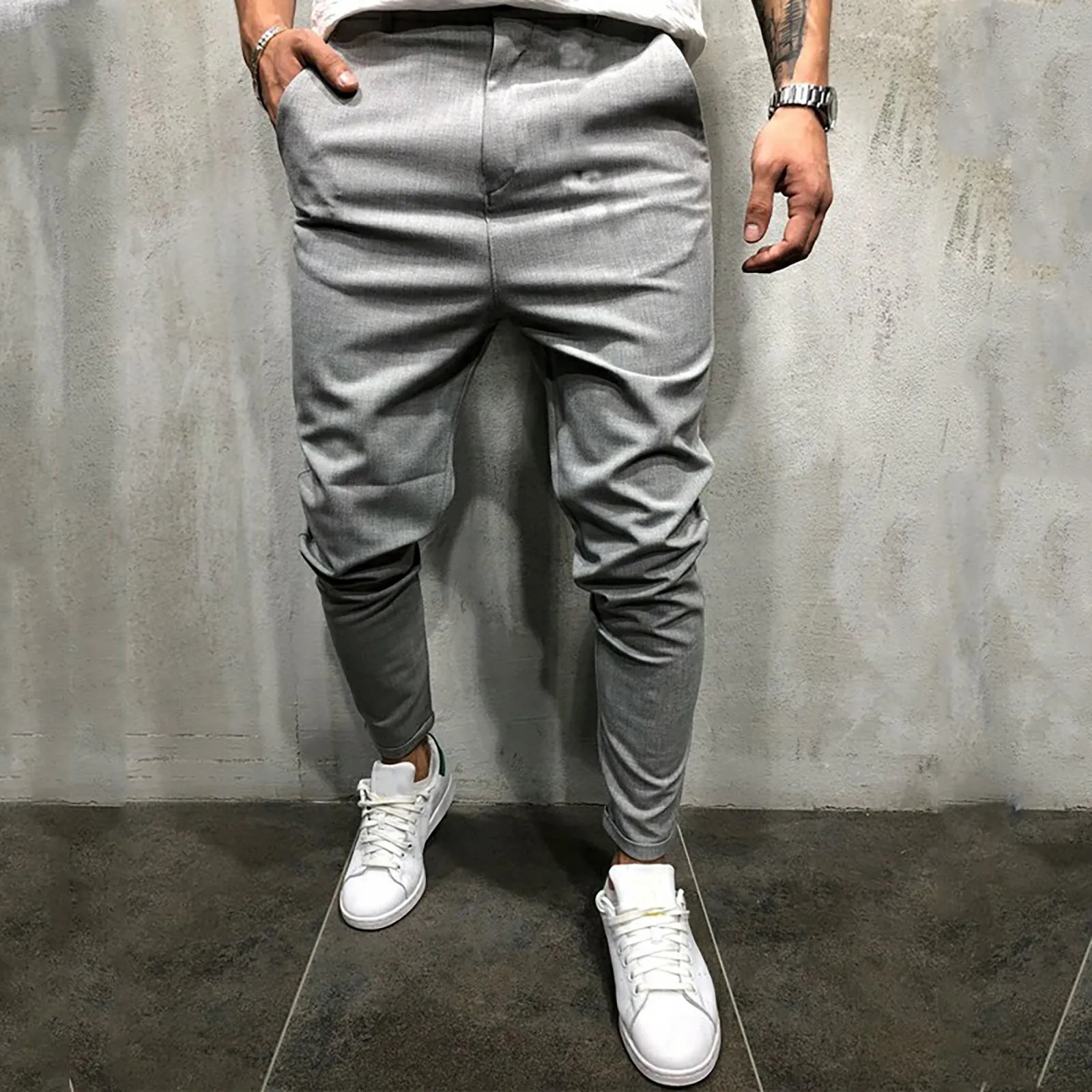 

Men's Sweatpants Solid Color Classic Streetwear Hip Hop Joggers Trousers High Waist Casual Pants Pantalon De Travail Pour Homme