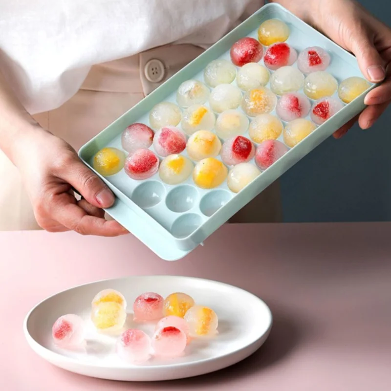 33 Grid Ice Ball Maker Plastic Ice Cube Tray Mold Summer Frozen Whiskey Ball Round Ice Cubes Molds Mould Food Grade Kitchen Tool