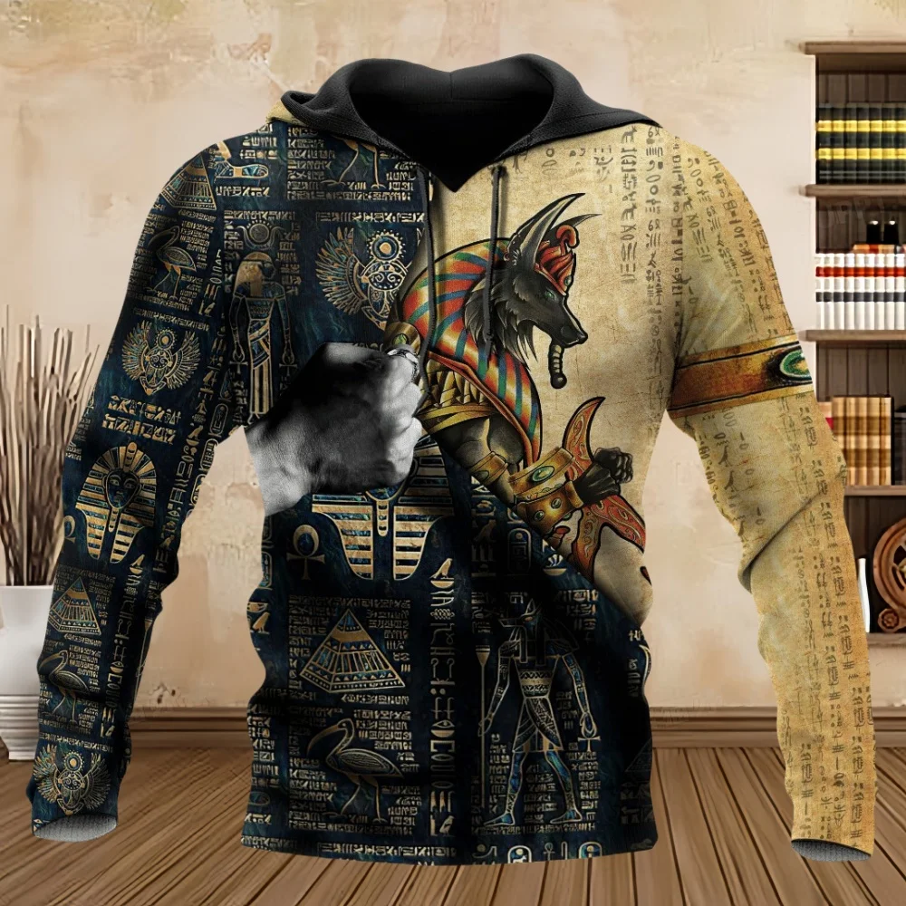 Мужская толстовка с капюшоном Eygpt Anubis Design