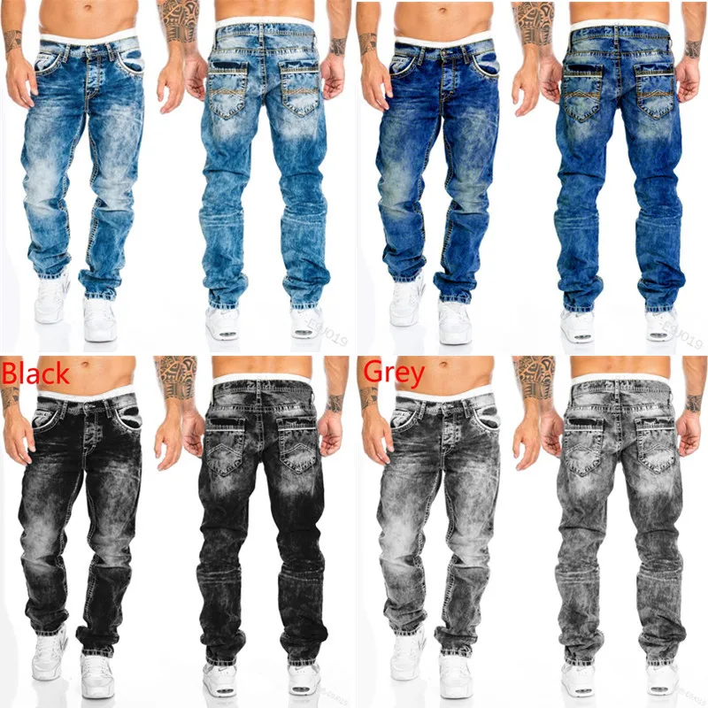 Новинка 2022 модные повседневные мужские джинсовые брюки в европейском и