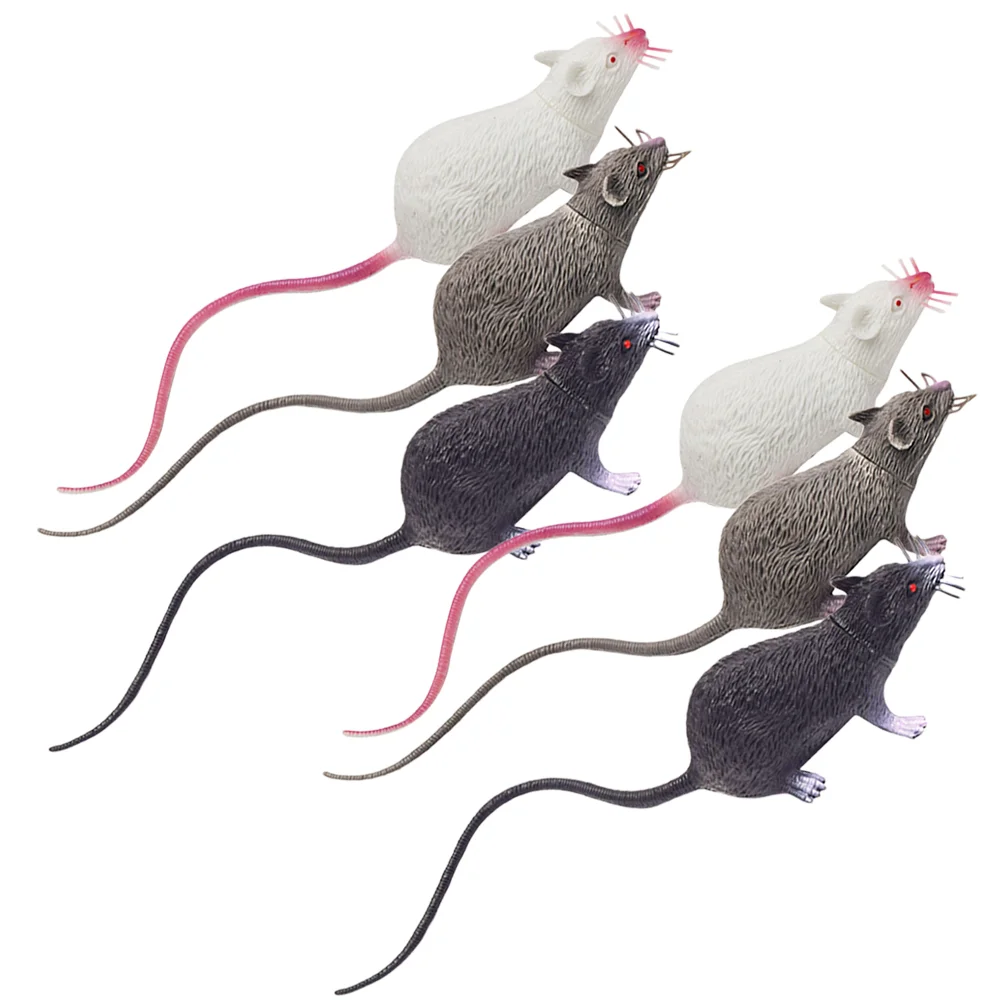 

6 шт. статуя смешная мышь украшение на Хэллоуин имитация мышей из ПВХ Реалистичная искусственная фотография
