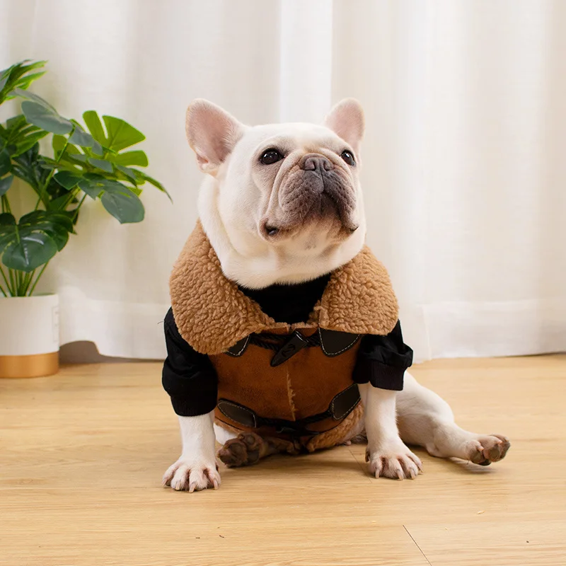 

Warm Pet Dog Clothes For Small Medium Dogs Fashion Pet Dog Vest Coat French Bulldog Jacket Leather Dogs Pets Costumes