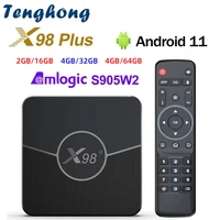 tenghong x98 plus android 11 smart tv box amlogic s905w2 av1 2 4g5 8g wifi 4k bt ram 2gb4gb rom 16gb32gb64gb media player