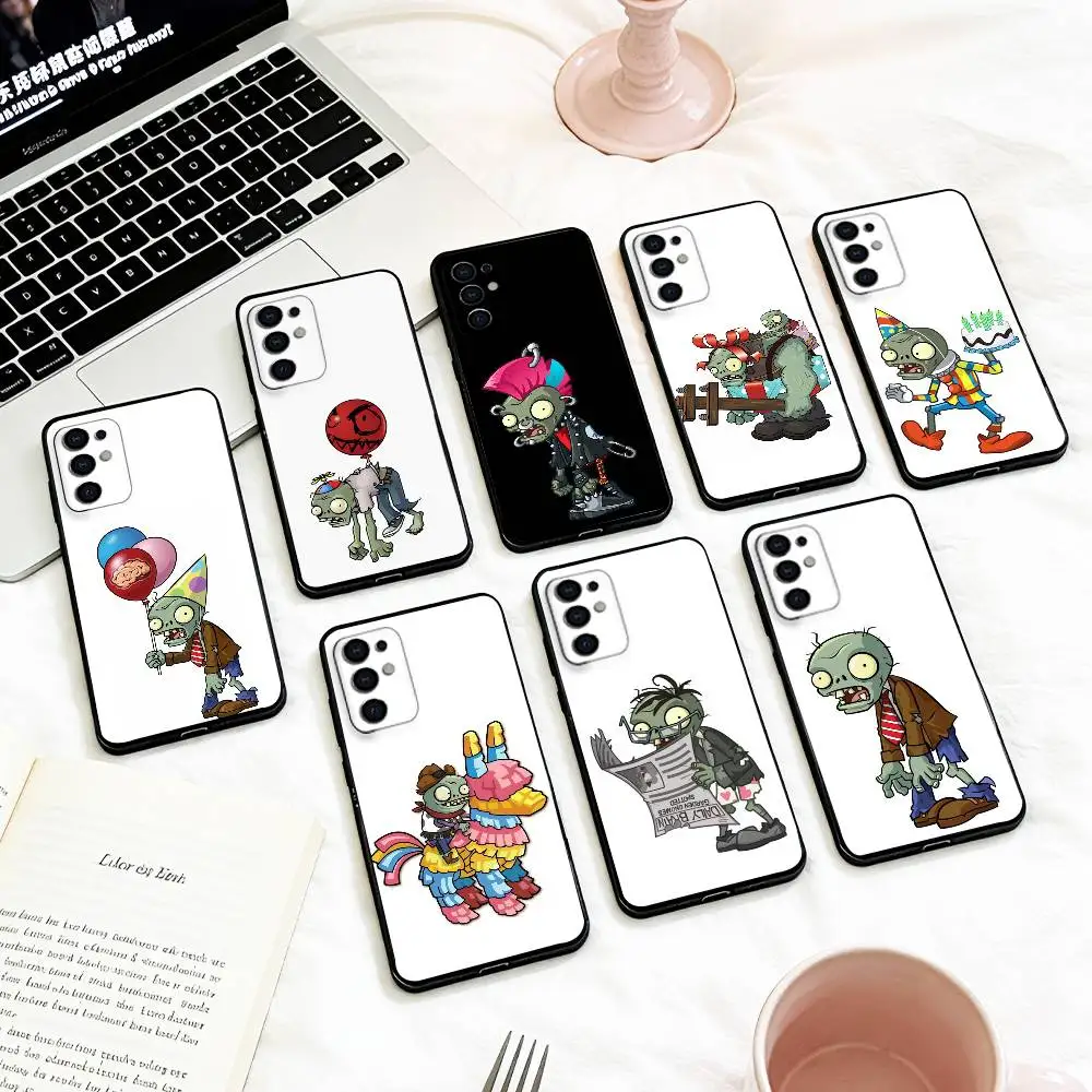 Фото Чехол для телефона C-Cartoon P-Plants vs. Zombies для Samsung S 25,24,23,22,30,21,10,9,Ultra,Plus,Lite,FE,4,5 G, мягкий черный чехол №1