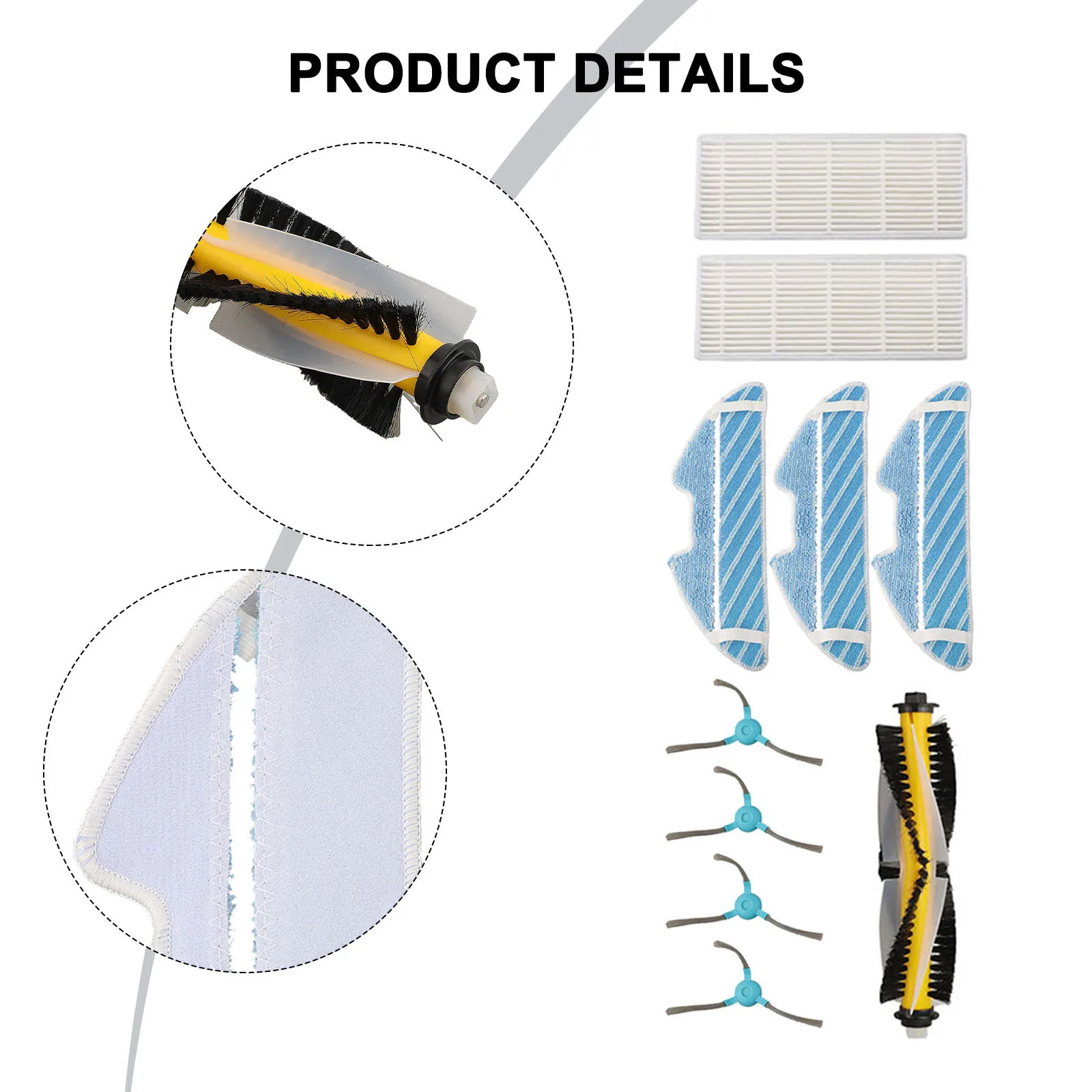 Превосходная чистка пола с тряпками для швабры и комплектом сменных боковых