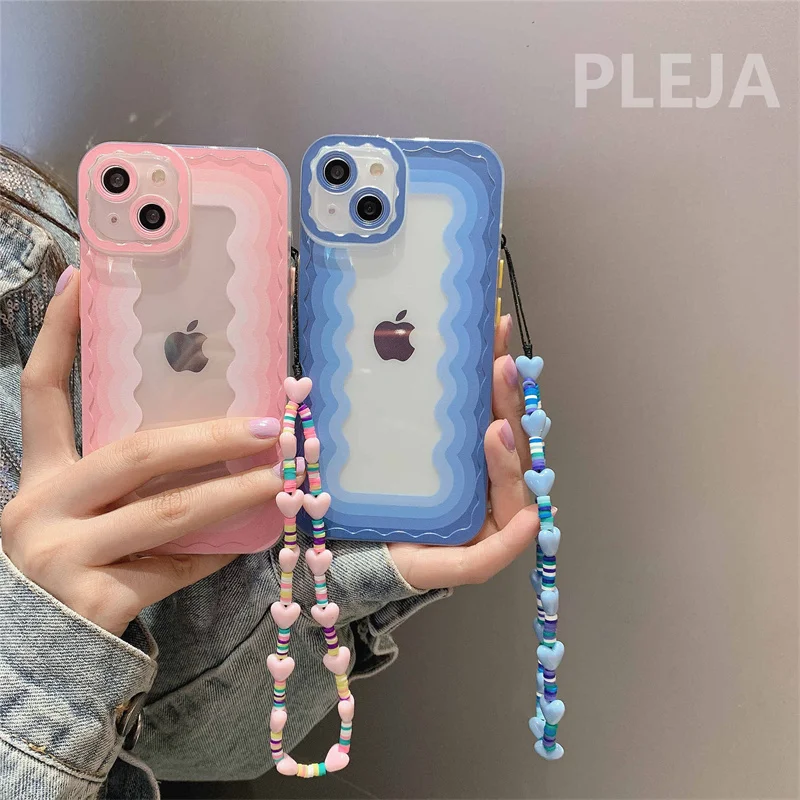 

Чехол для телефона с градиентной волнистой текстурой для iphone 13 12 11 Pro Max X XR XS Max 7 8 plus