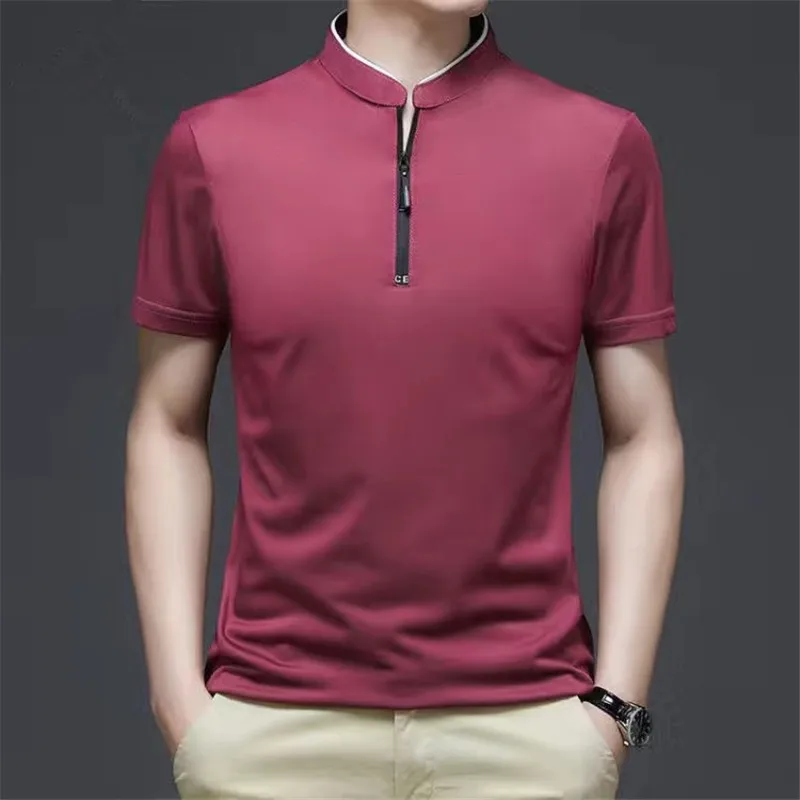 Spring Summer Autumn Long Sleeve Short sleeve Men Golf Wear T-shirt Sports Shirt Man Stand Collar Loose Business golf Polo Shirt