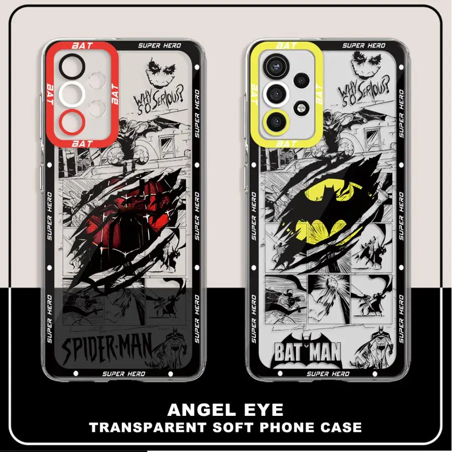 B-Batman Spider phone Case for Samsung A02 A03s A03 Core A04e A05s A06 A10s A20s A21s A30 A31 A50s A51 A71 4G A72 5G A73