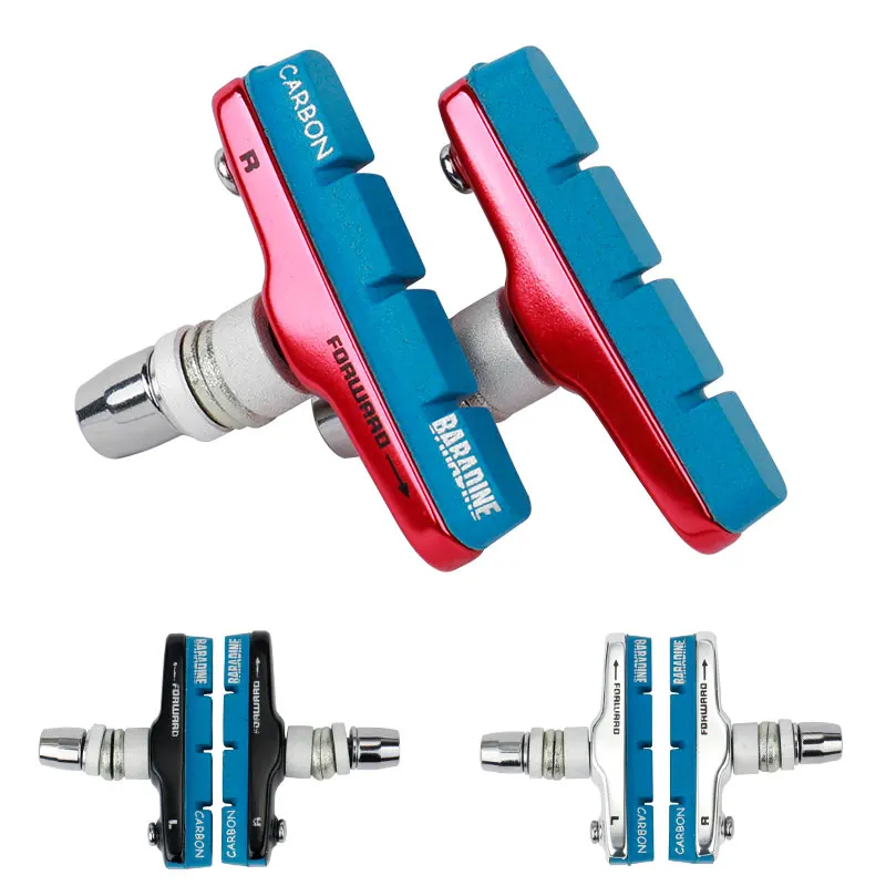 

BMX Folding Bicycle Carbon Rims V-Brake Blocks Linear Pull Friction Wheel Braking Blocks Detachable Compound Blue Inserts