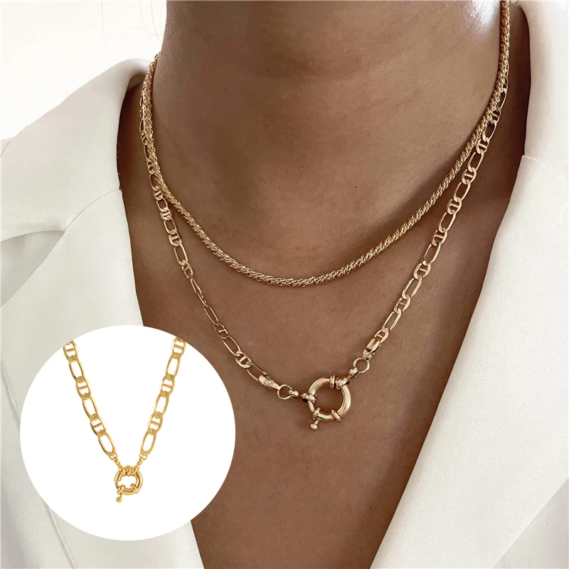 

Aide Bague Femme Copper Pendant Necklace for Women Men Fashion Party Jewelry Lucky Art Punk Hip Hop Charm Gold Women's Choker
