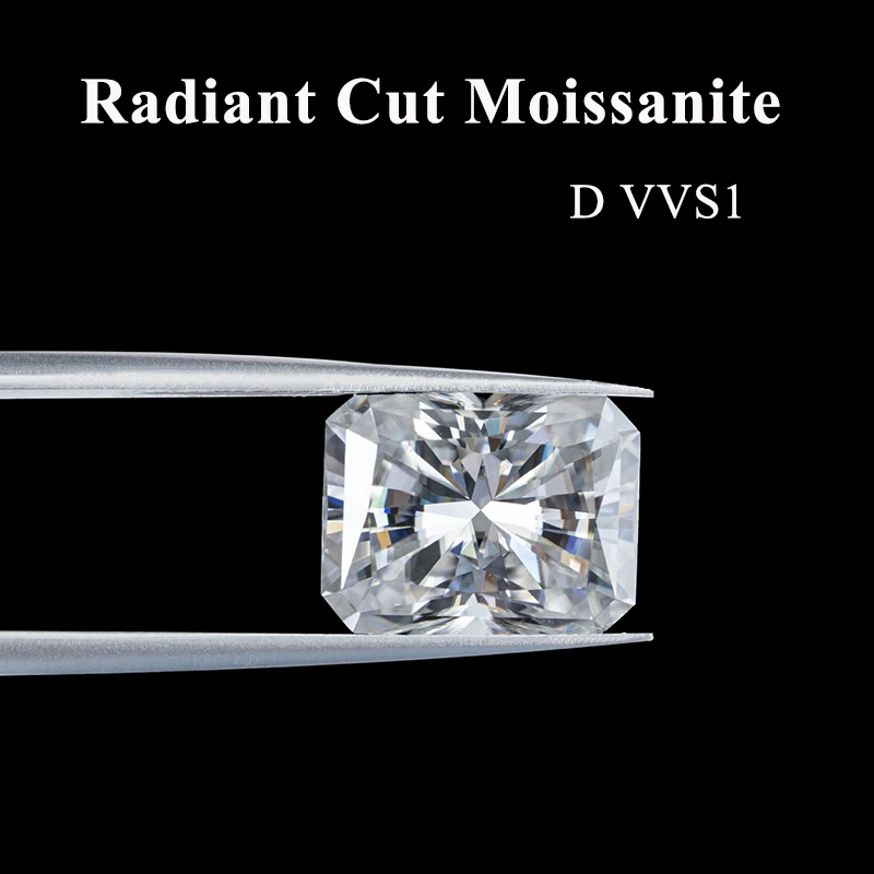 0.2-10ct Rare Radiant Cut Moissanite Loose Stone Real D Color Lab Grown Super White Certified Radiant Moissanite Diamonds