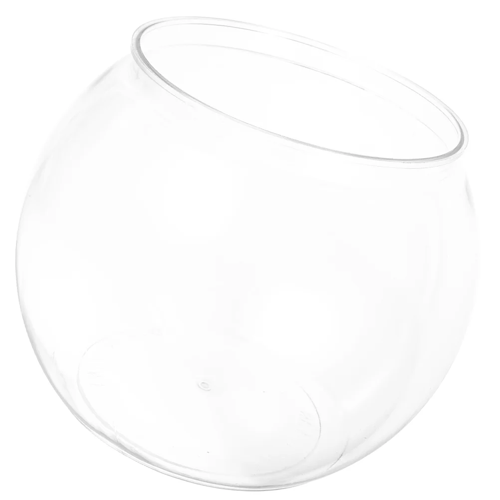 

Ornamental Fish Tank Plastic Round Aquarium Goldfish Clear Keeper Portable Bowl Flower Pot Fishbowl