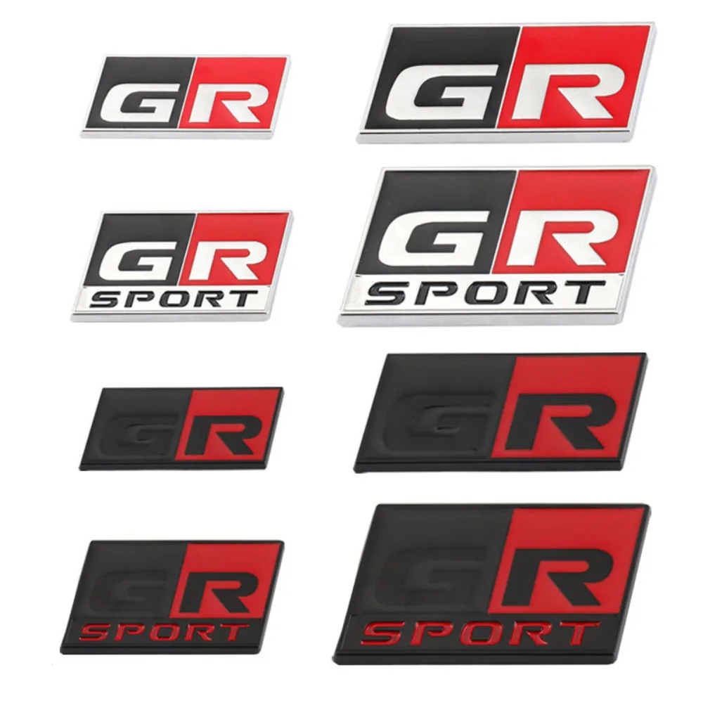 

Металлический автомобильный 3D стикер GR спортивный логотип значок эмблема наклейка для Toyota HV YARiS GRMN GR Sport RZ RC RS Prius Lexus Harrier GR стикер