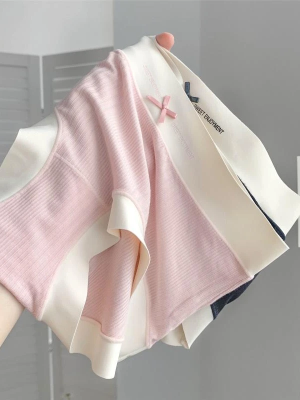 

Seamless Modal Nude Feel Silky High Elastic Girl Underwear Mid Waist Girl Lady Women Panties ModaL Briefs Bow Mid-Rise Lingerie