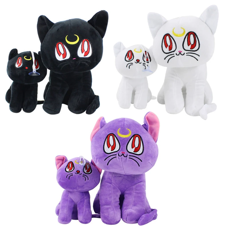 Sailor Moon Kawaii Plush Dolsl Cute Stuffed Toys Artemis Lunai White Black Purple Cat Kids Birthday Gift