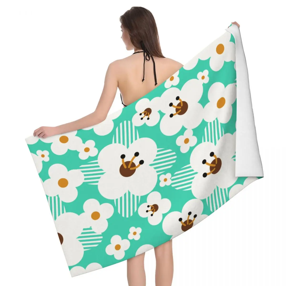 

Flower Beach Towels Pool Towels Large Sand Free Microfiber Beach Towels, Quick Dry Lightweight Bath Swim Towels