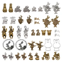 20pcs mixed alloy rabbit charms vintage animal pet bunny pendant necklace bracelet jewelry diy funny brooch keychain home decor