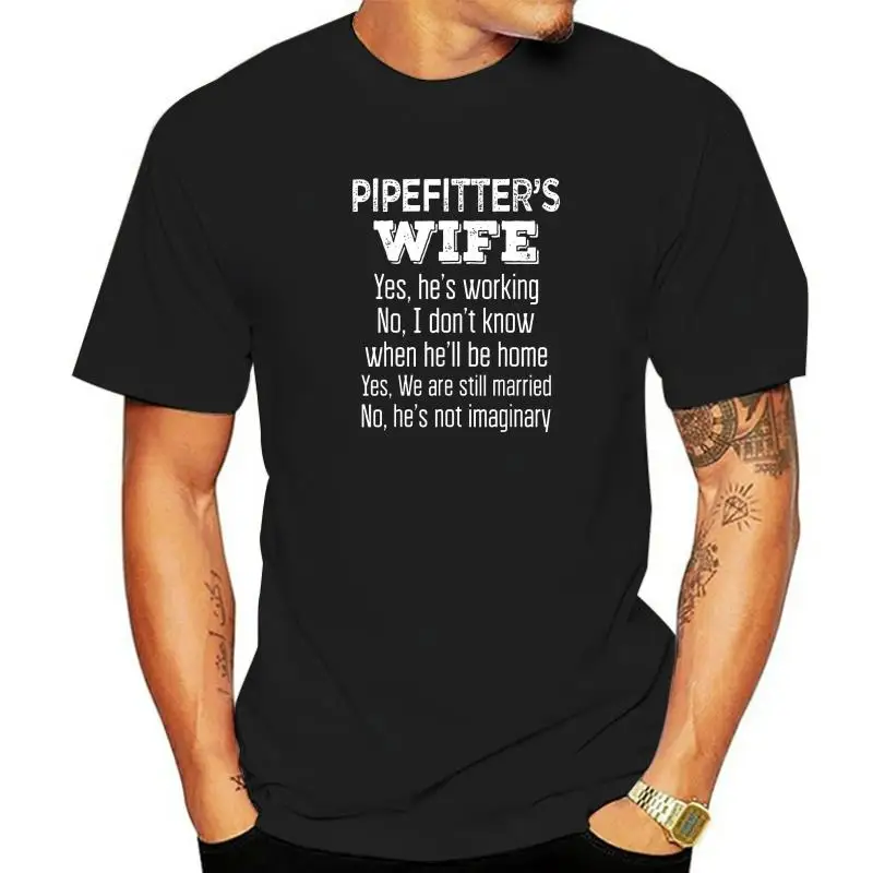 

Pipefitter's Wife Funny Anniversary Gift T Shirt Classic Cotton Student Tops Shirts Printing Slim Fit T Shirt