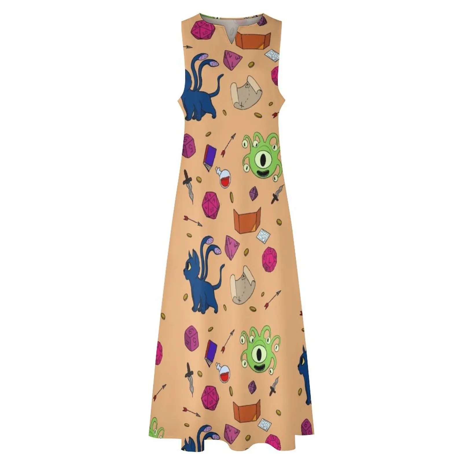 DnD длинное платье с милым узором женские длинные платья для женщин 2024 роскошное