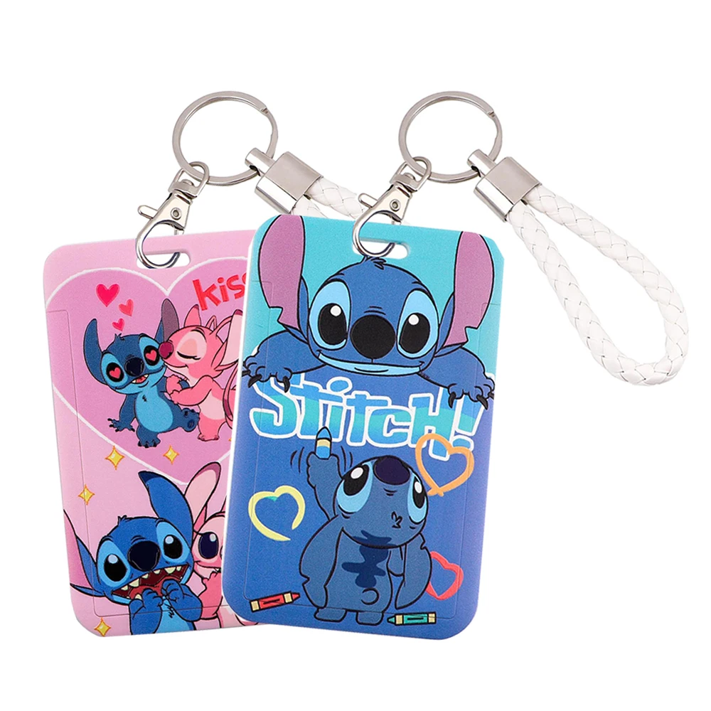 

Stitch Women Men Cute keychain Business Card Holder Cartoon Credit Card Holders Bank ID Holders Badge Child Bus Card Cover Case