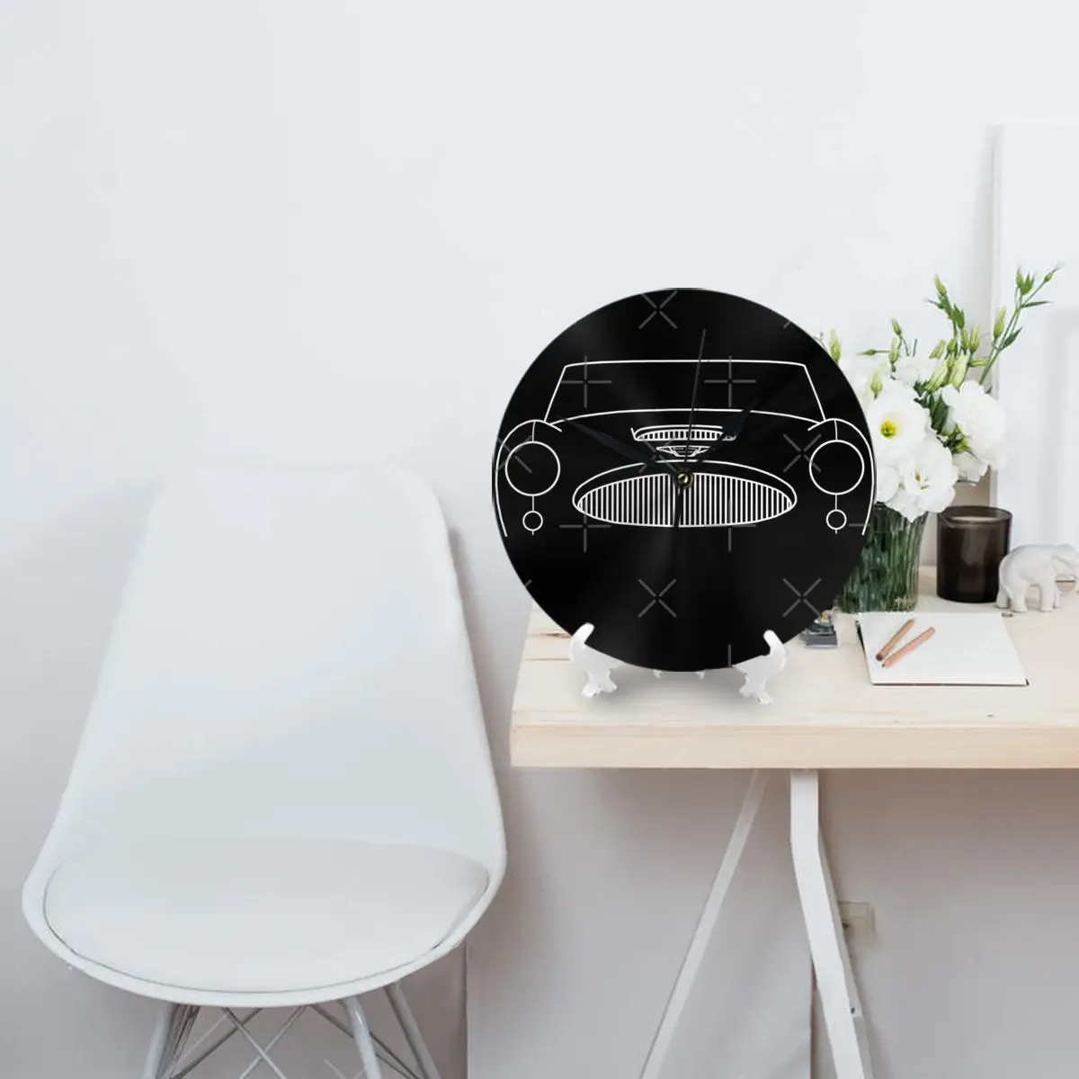 Остин-Healey 3000 классический дизайн автомобиля графические (белые) настенные часы