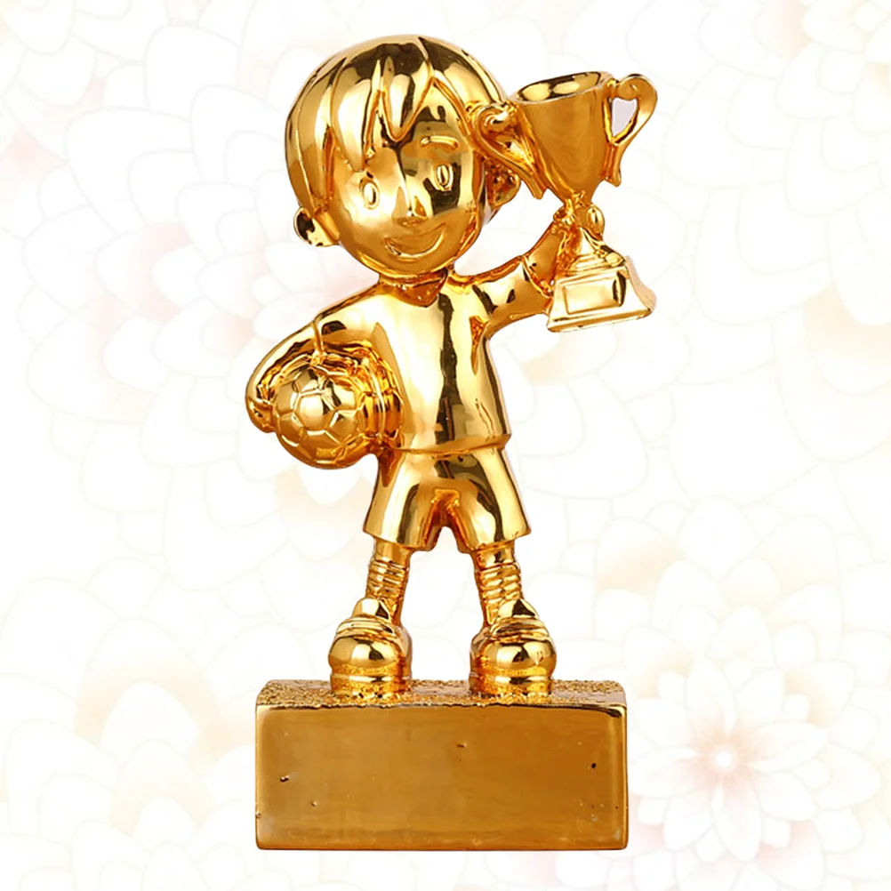 

Маленький трофей футбольной награды, награды из смолы, награды, украшение, трофей футбольных наград с основанием (Золотой)