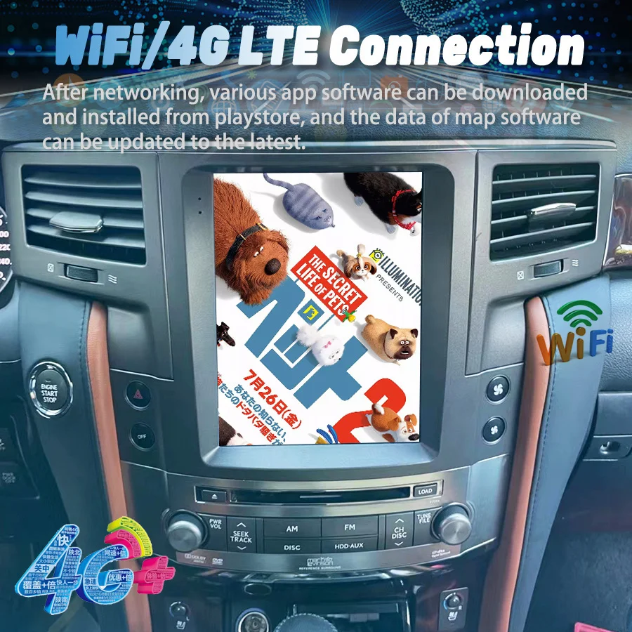 256 ГБ 10 4-дюймовый экран Tesla для Lexus LX570 2007-2015 CARLAY WIFI Android 14 Автомобильный DVD-радио