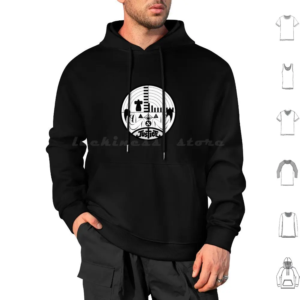 Худи юстиция классическая с длинным рукавом рок-группа из Детройта логотипом на