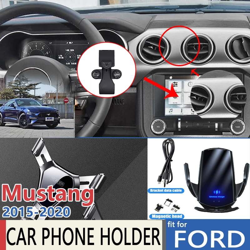 Car Mobile Phone Holder for Ford Mustang MK6 S550 2015 2016 2017 2018 2019 2020 Telephone Bracket Accessories for IPhone Samsung