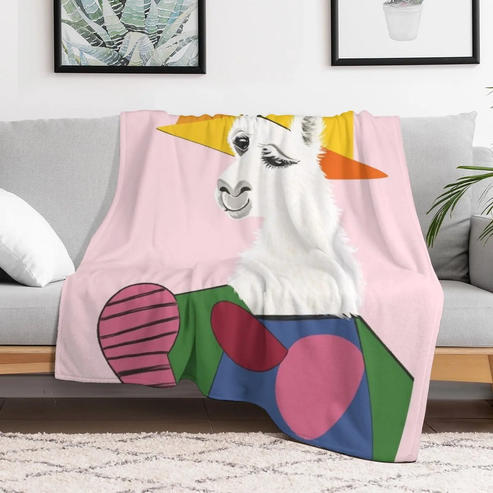 Одеяло с портретом ламы пушистые тонкие плюшевые пляжные одеяла
