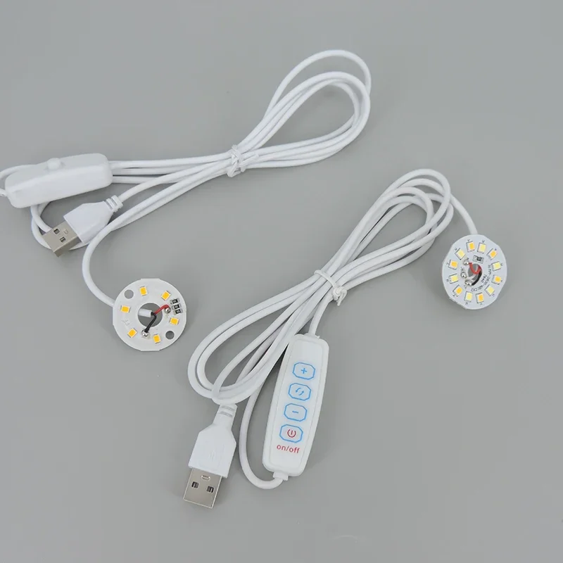 DC 5V 3W USB светодиодный чип Lights одиночный 3 цвета теплый белый ночник настольная